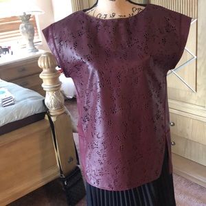 Lafayette148 leather top from Neiman Marcus